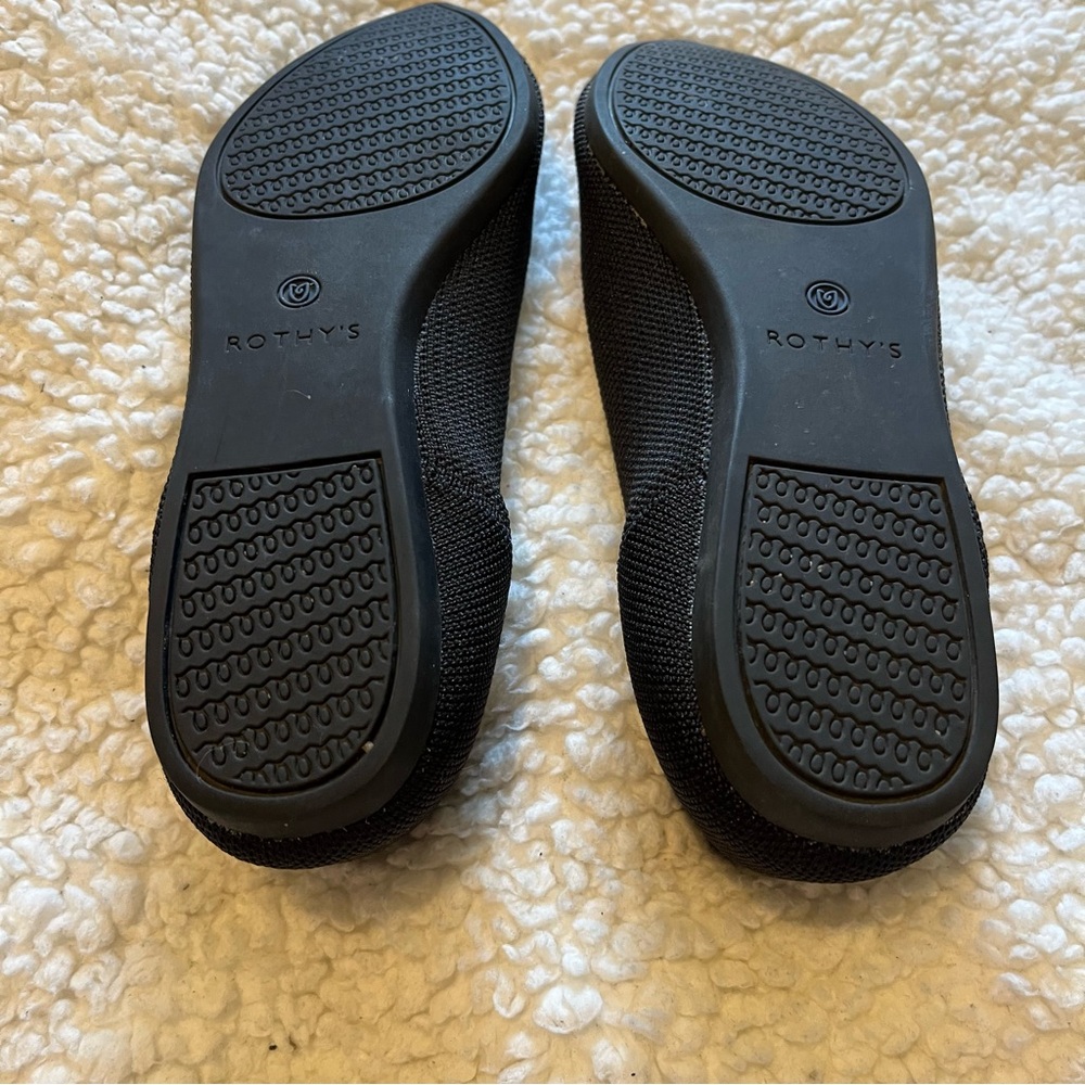 Rothy's The Point Womes Shoes Black 7.5 Knit Slip On Pointed Toe Ballet Flat - Picture 6 of 14